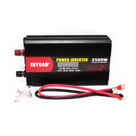 Перетворювач напруги інвертор Eryuan 3500W LCD DC/AC 12V-220V з чистою синусоїдою та вольтметром Black