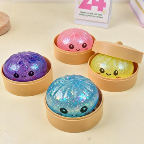 Оптом Сквиш BUN Glitter пельмень у пароварці 10см