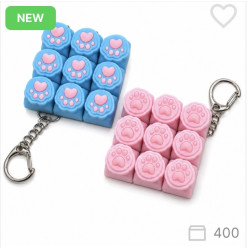 Кейкап Кликер Лапка Кота Cat Paw Keycap светящийся Clicker Брелок Антистресс 9 кнопок