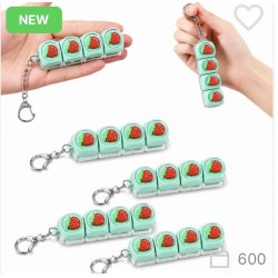 Strawberry Keycap Clicker Брелок-Кликер Клубника Антистресс 4 Кнопки Механические