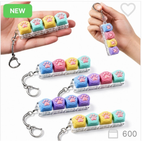 Grape Keycap Clicker Брелок-Кликер Лапка Антистресс 4 кнопки