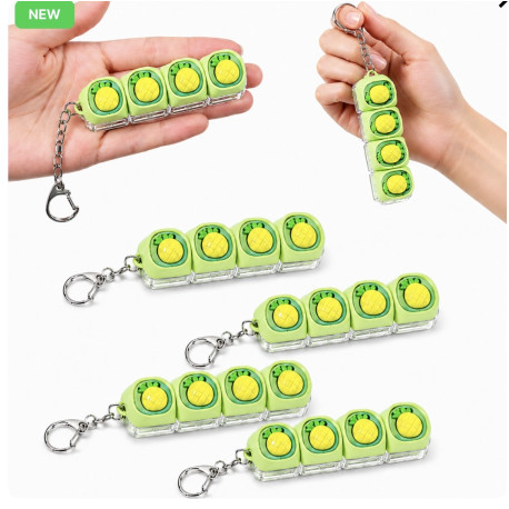 Pineapple Keycap Clicker Брелок-Кликер Ананас Антистресс 4 Кнопки Механический