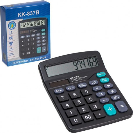 Калькулятор №837В JOINOS малий чорний 12цифр сонеч. або 1R6 (120)