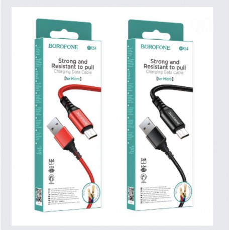 Кабель Micro BOROFONE BX54 Ultra Bright Charging Data Cable For Micro