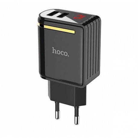Сетевой Адаптер 2USB с дисплеем Hoco C39A (цвет белый)