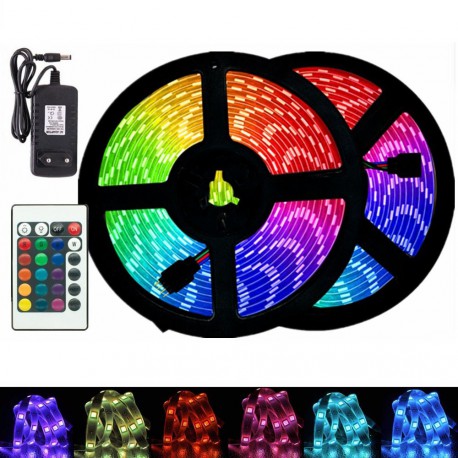 Самоклейка лента LED RGB 5м соединяется между собой полный комплект с пультом,мульти
