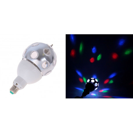 Лампа хрустальный LED 3W дискошар диаметр 12 см, шар-хром 220V, цоколь Е27