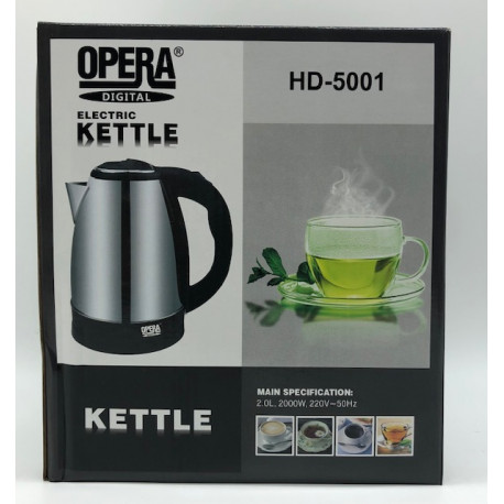 ЭлектроЧайник OPERA HD5001 2,0л (Металл 1500Вт 220V/50Hz) (12шт)