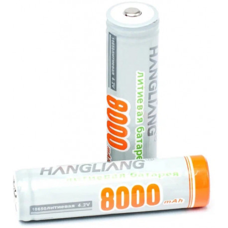 Аккумулятор LI-ON 18650мАч HangLiang (8000mah/4.2V) Серебро / ART5006 (2шт/пакет) (300шт)