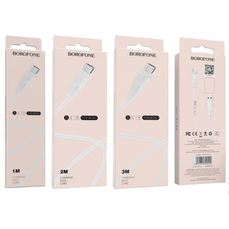 Кабель Micro BOROFONE BX18 (L1M) (Белый) (распакованный) (648шт)
