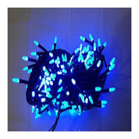 Гирлянда 500 LED (РИС) на черном проводе 36 м синий цвет № 572