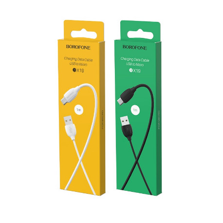 Кабель Micro BOROFONE BX19 Benefit Charging Data Cable for Micro (черный 2.4A) (648шт)
