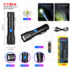 Фонарь ручной COBA CB-38-P50 (type-C) (120шт)