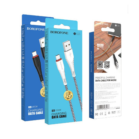 Кабель Type-C BOROFONE BX25 Powerful Charging Data Cable for Micro (360шт)