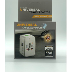 Универсальный штекер для путешествий Universal Adaptor с USB / ART-0339 (100шт)