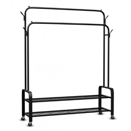 Двойная вешалка для одежды с полкой для обуви Multipurpose Hanger YP610 (111*56*144см) (6шт)