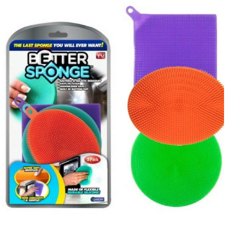 Силиконовые мочалки для кухни Better sponge 3в1 (Размер S) / ART-0455 (100шт)