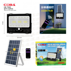 Уличный фонарь с солнечной панелью и датчиком движения COBA CB-T305 / XG-T35 (218LED / 200W) (12шт)