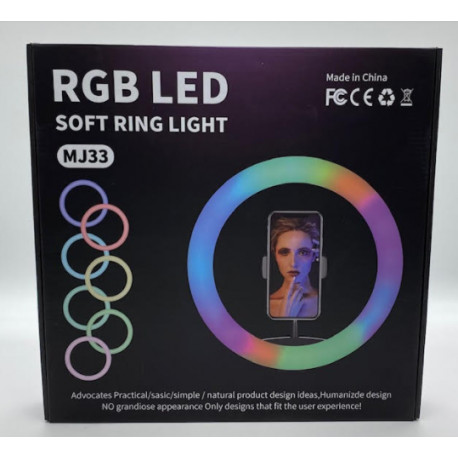 Кольцевая LED лампа MJ33 RGB с держателем для телефона 33см с питанием от USB (20шт)