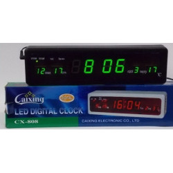 Настольные электронные часы CAIXING CX808 зеленый (50шт)