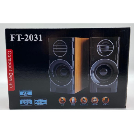 Компьютерные колонки PC 2.0 F&T FT-2031 (деревянный) (24шт)