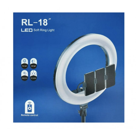 Кольцевая LED лампа RL18 пульт (3крепления для телефона 45см с питанием от 220V / ОРИГИНАЛ!! (6шт)