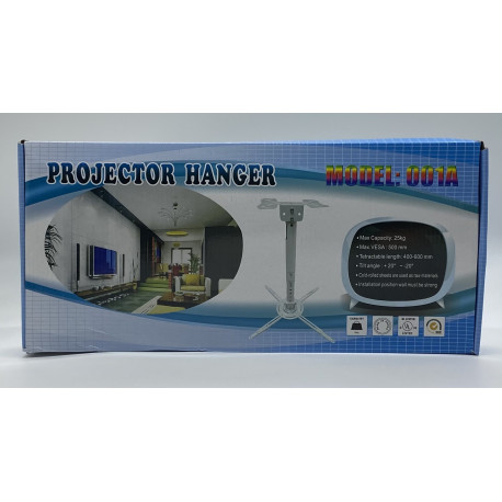 Кронштейн для ПРОЕКТОРА / Projector Hanger (Черный цвет Металл - Стена) 001A (10шт)